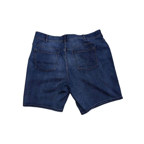 Lane Bryant Women's Blue Stretch High Rise Bermuda Jeans Short Size 26 - Picture 2 of 6